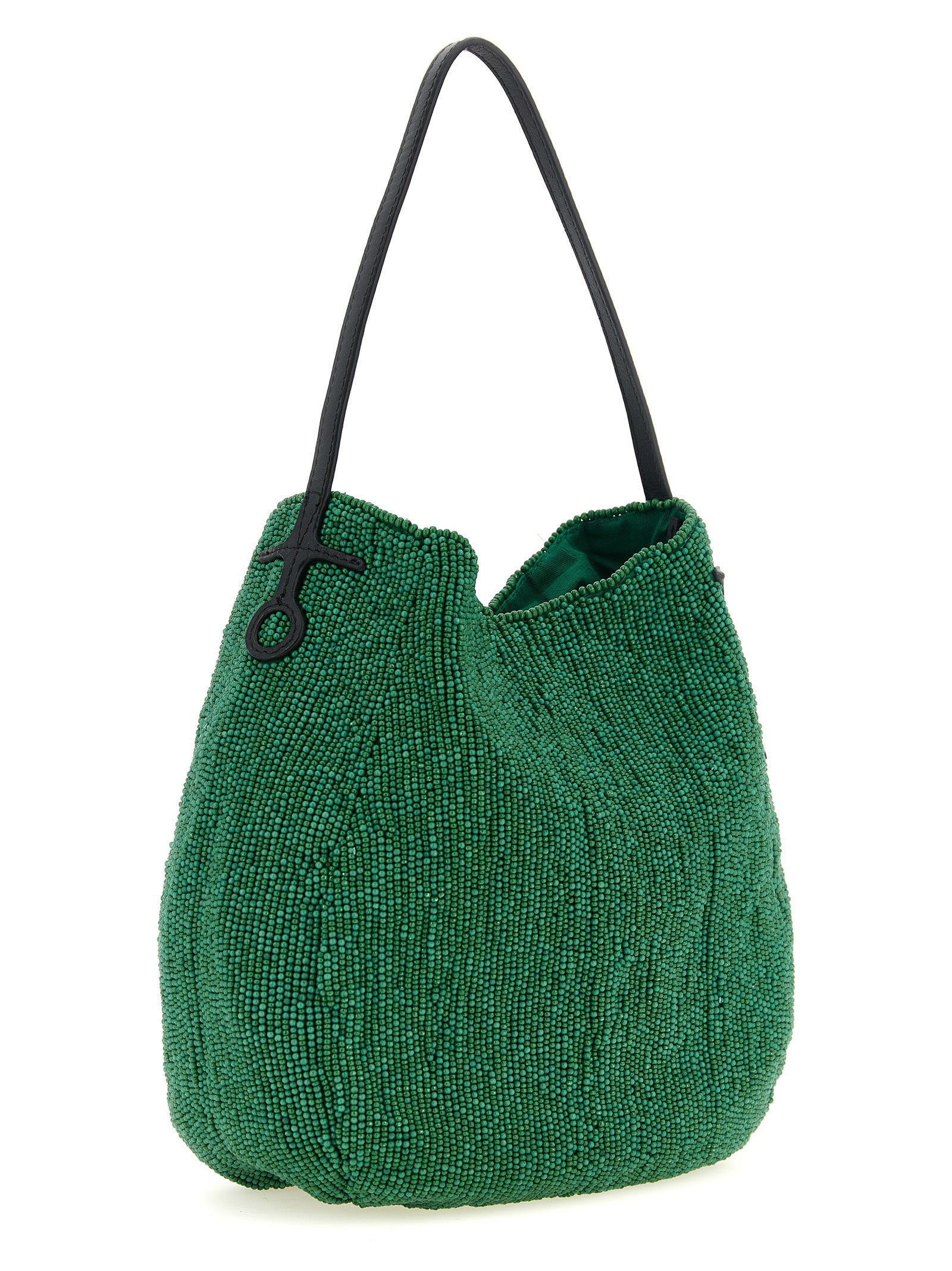 JW Anderson Bulb Μικρή Πράσινη Τσάντα Ώμου με Χάντρες