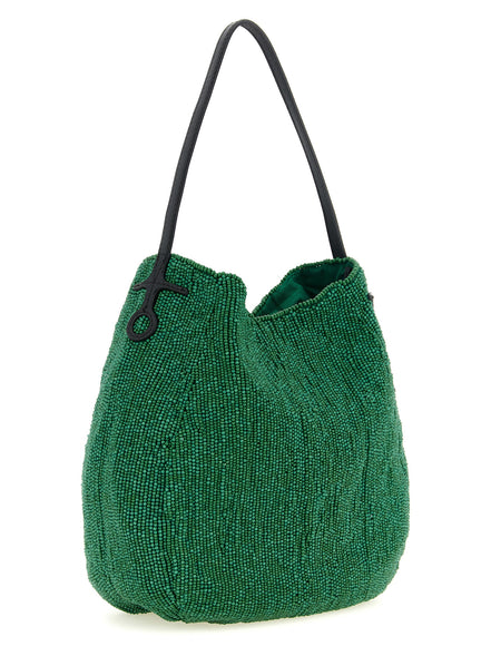 JW Anderson Bulb Μικρή Πράσινη Τσάντα Ώμου με Χάντρες