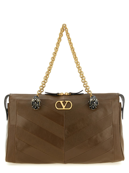 Valentino Garavani Brown Lamb Leather Shoulder Bag