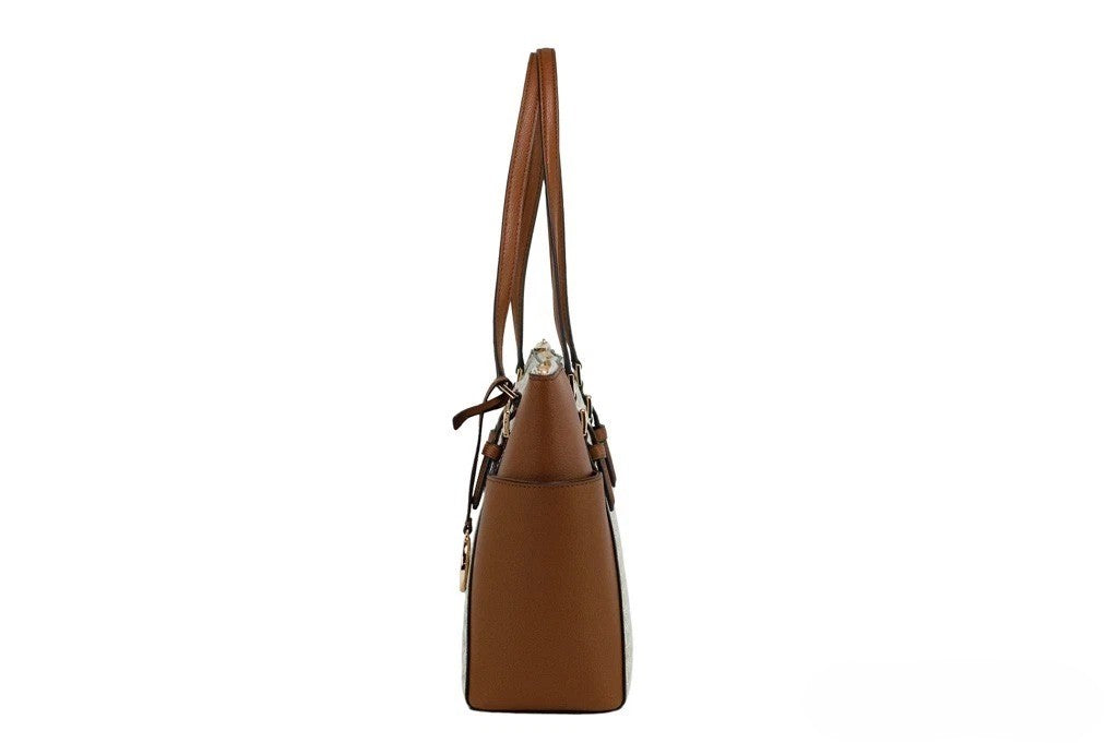 Τσάντα ώμου tote από δέρμα γυναικεία Michael Kors με διπλό φερμουάρ και πορτοφόλι  