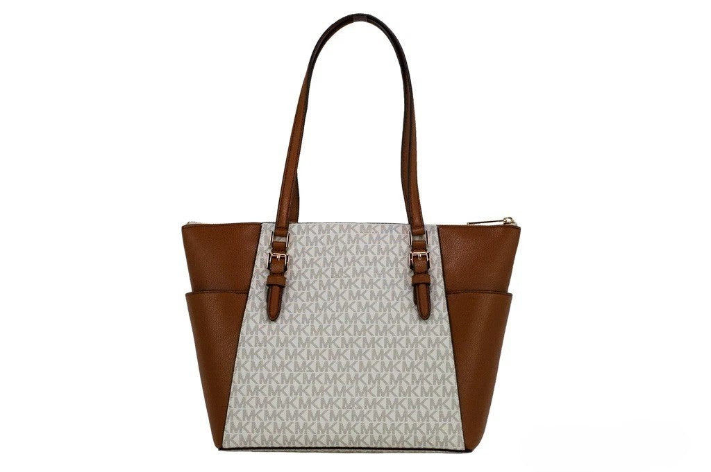 Τσάντα ώμου tote από δέρμα γυναικεία Michael Kors με διπλό φερμουάρ και πορτοφόλι  