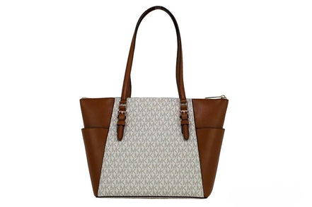 Τσάντα ώμου tote από δέρμα γυναικεία Michael Kors με διπλό φερμουάρ και πορτοφόλι  
