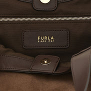 Furla M Καφέ Τσάντα Tote από Σουέτ και Δέρμα