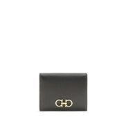 Ferragamo Black Calf Leather Bos Taurus Wallet
