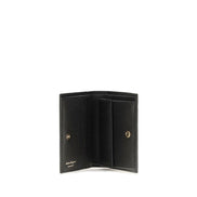 Ferragamo Black Calf Leather Bos Taurus Wallet