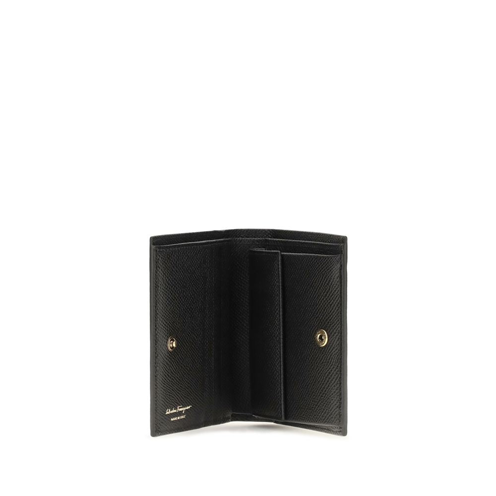 Ferragamo Black Calf Leather Bos Taurus Wallet