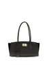Ferragamo Studio Soft East-West Μαύρη Δερμάτινη Τσάντα Ώμου