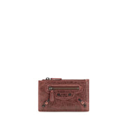 Balenciaga Bordeaux Πορτοφόλι από Δέρμα Αρνιού Ovis Aries Aries