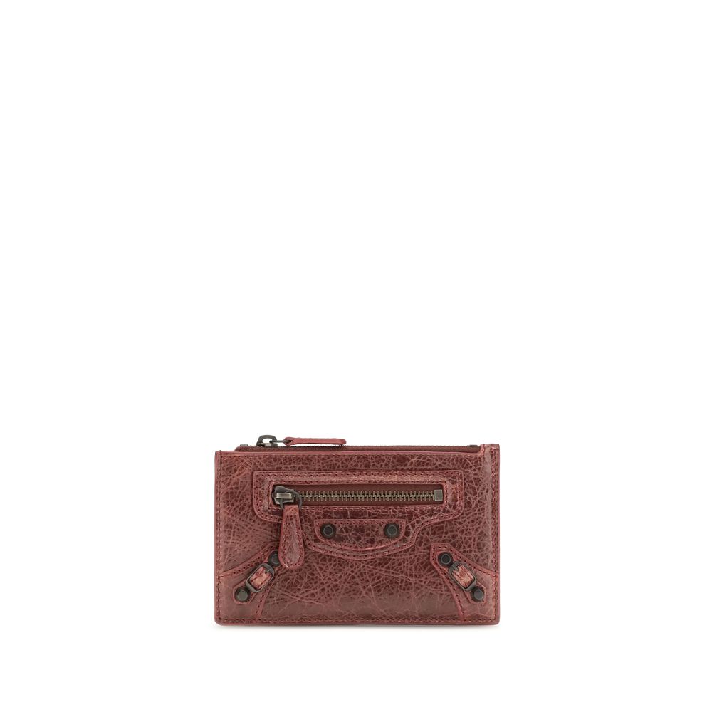 Balenciaga Bordeaux Πορτοφόλι από Δέρμα Αρνιού Ovis Aries Aries