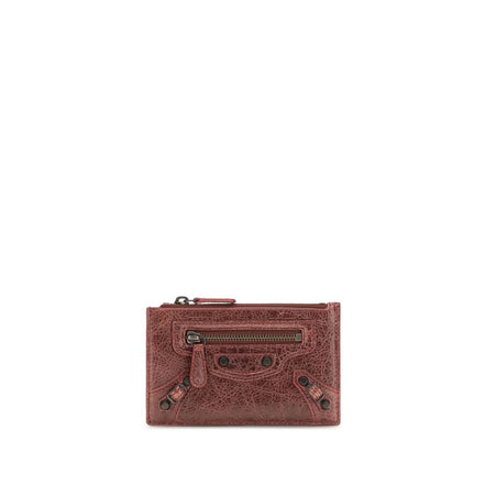 Balenciaga Bordeaux Πορτοφόλι από Δέρμα Αρνιού Ovis Aries Aries