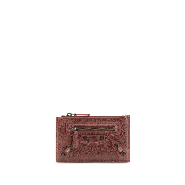 Balenciaga Bordeaux Πορτοφόλι από Δέρμα Αρνιού Ovis Aries Aries