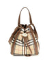 Burberry Beige Calf Leather Bos Taurus Backet Bag