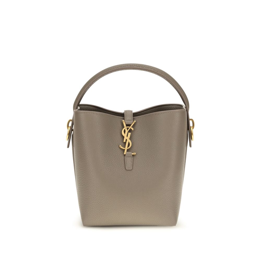 Saint Laurent Le 37 Μπεζ Τσάντα Bucket από Γρανάζι Δέρμα