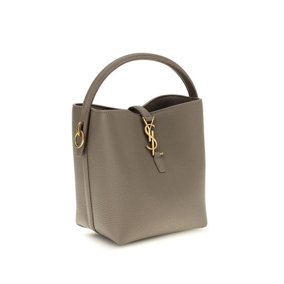 Saint Laurent Le 37 Beige Grained Leather Bucket Bag