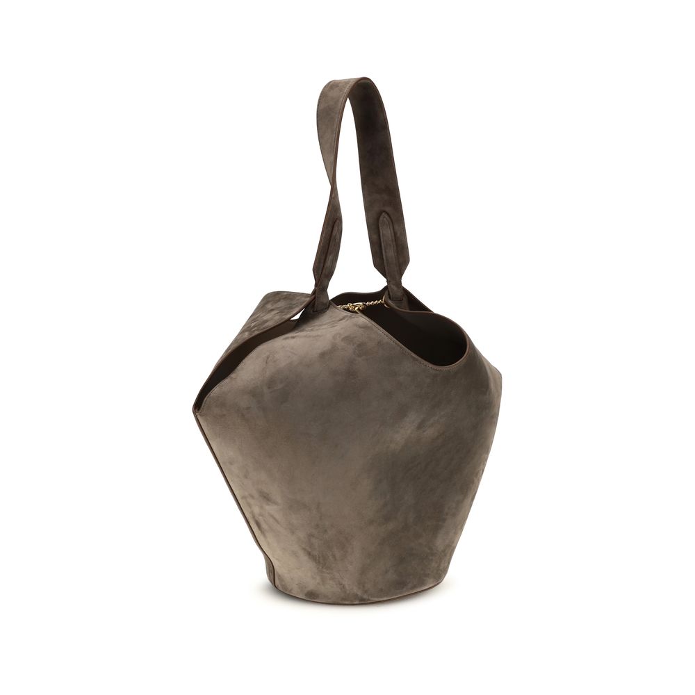 Khaite Beige Calf Leather Bos Taurus Shoulder Bag