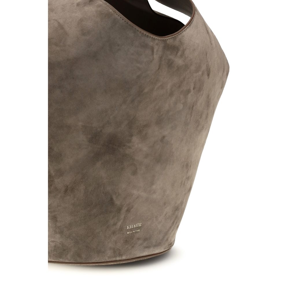 Khaite Beige Calf Leather Bos Taurus Shoulder Bag