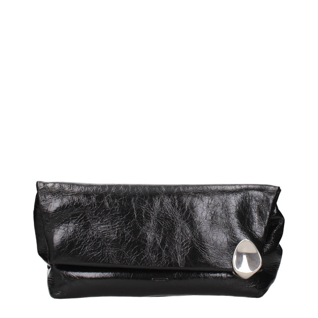 Jil Sander Black Leather Clutch Bag