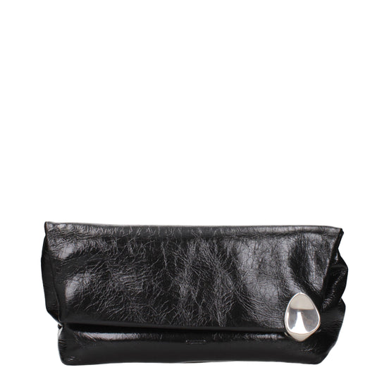 Jil Sander Black Leather Clutch Bag