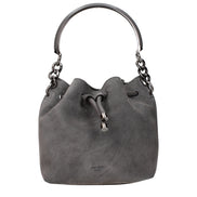 Τσάντα bucket Jimmy Choo Bon Bon από γκρι σουέντ