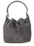 Τσάντα bucket Jimmy Choo Bon Bon από γκρι σουέντ