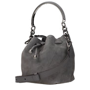 Τσάντα bucket Jimmy Choo Bon Bon από γκρι σουέντ