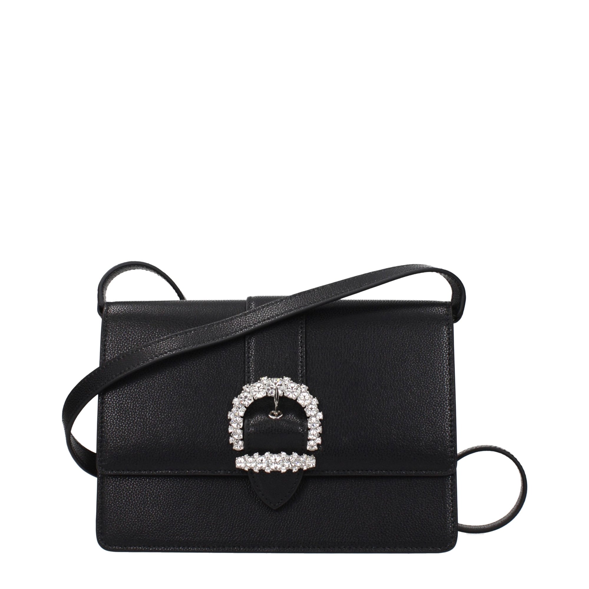 Jimmy Choo Cheri Μαύρη Δερμάτινη Τσάντα Χιαστί