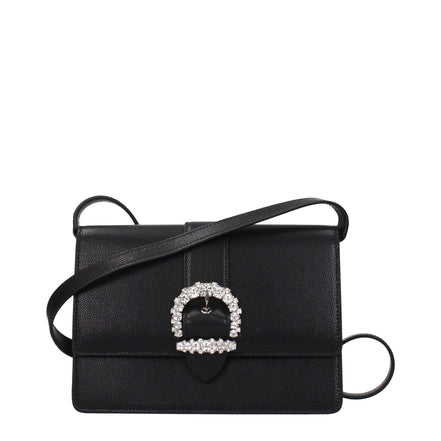 Jimmy Choo Cheri Μαύρη Δερμάτινη Τσάντα Χιαστί