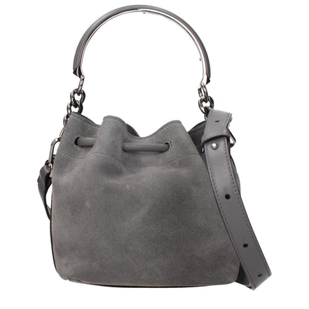 Τσάντα bucket Jimmy Choo Bon Bon από γκρι σουέντ