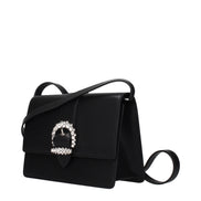 Jimmy Choo Cheri Μαύρη Δερμάτινη Τσάντα Χιαστί