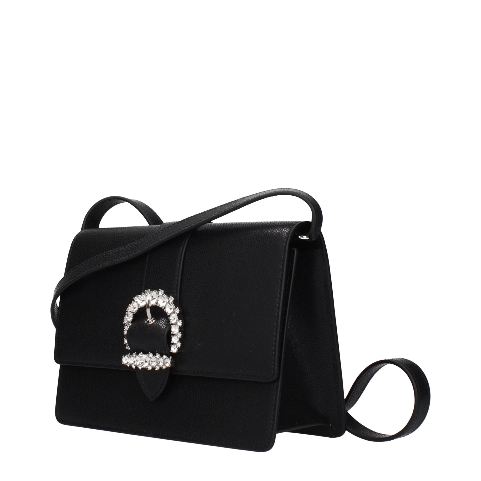 Jimmy Choo Cheri Μαύρη Δερμάτινη Τσάντα Χιαστί