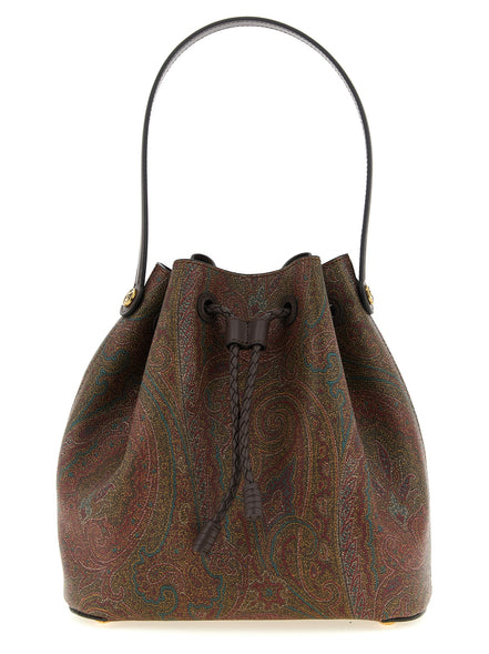 Etro Arnica Small Brown Paisley Bucket Bag