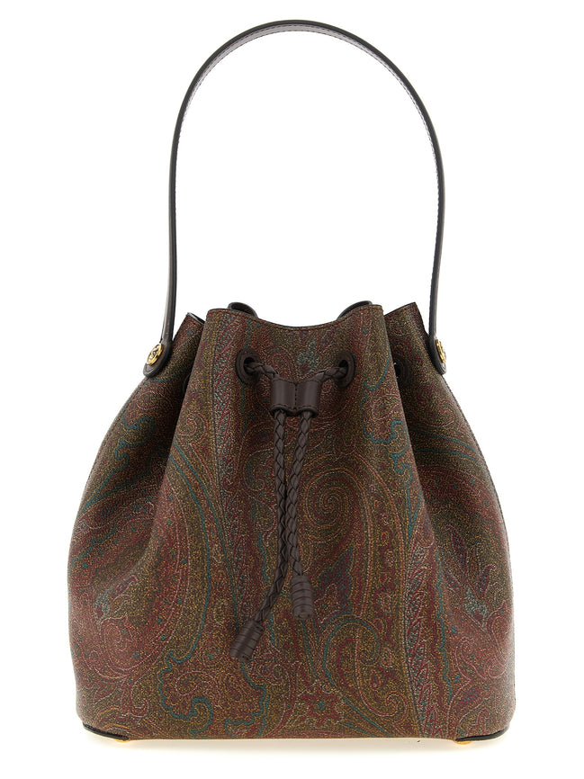 Etro Arnica Small Brown Paisley Bucket Bag