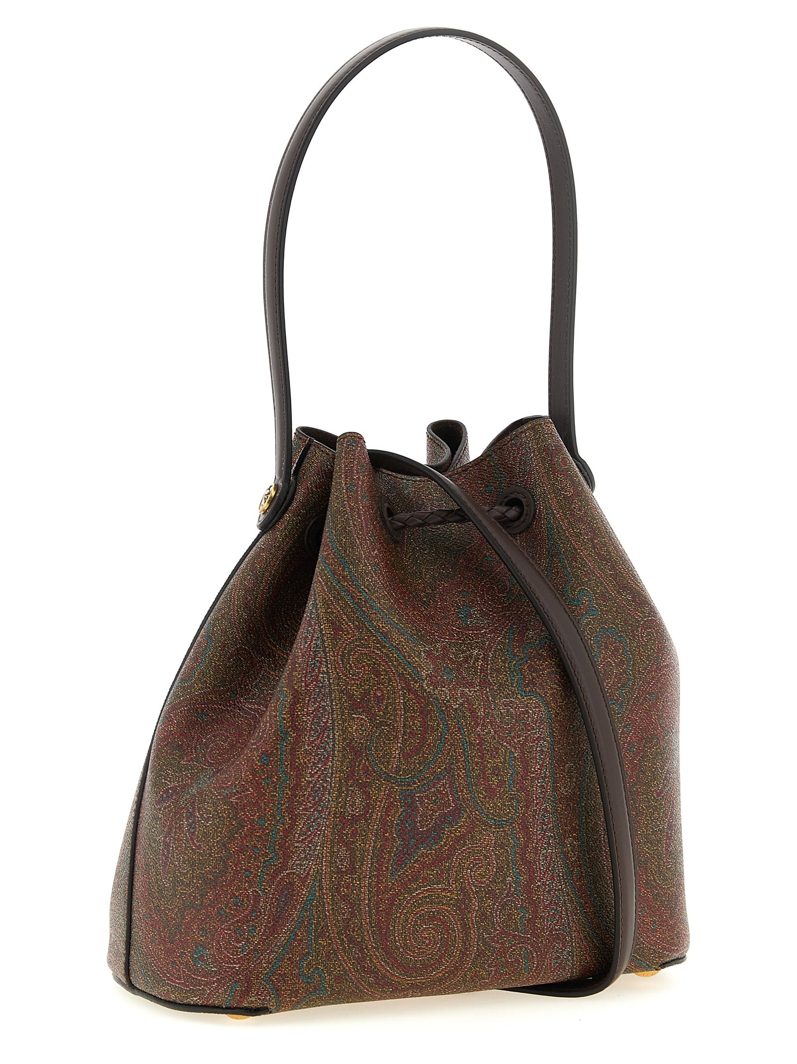 Etro Arnica Small Brown Paisley Bucket Bag