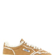 Autry Brown Lambskin Low Top Sneakers