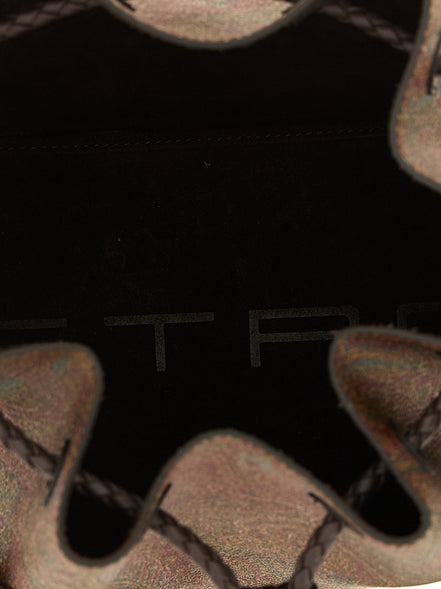 Etro Arnica Small Brown Paisley Bucket Bag