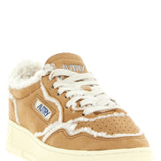Autry Brown Lambskin Low Top Sneakers
