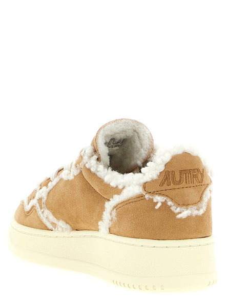 Autry Brown Lambskin Low Top Sneakers