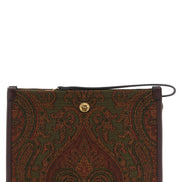 Etro Πορτοφολάκι Jacquard με Σχέδιο Paisley σε Ελιά και Μπορντό