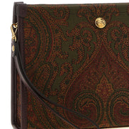 Etro Πορτοφολάκι Jacquard με Σχέδιο Paisley σε Ελιά και Μπορντό