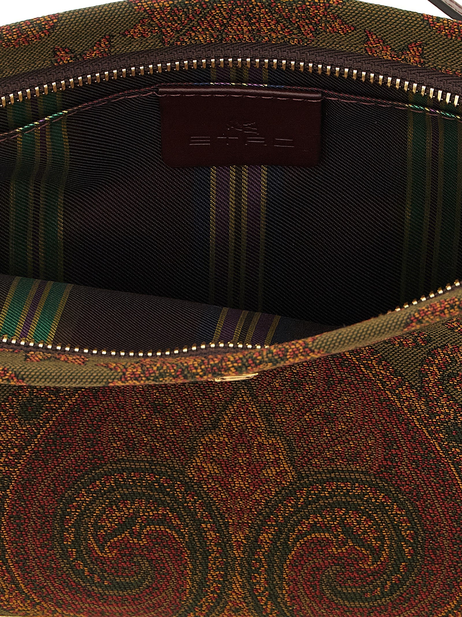 Etro Πορτοφολάκι Jacquard με Σχέδιο Paisley σε Ελιά και Μπορντό