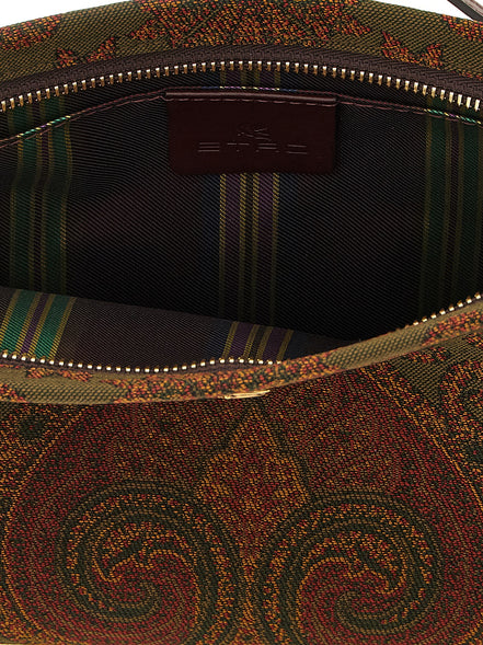 Etro Πορτοφολάκι Jacquard με Σχέδιο Paisley σε Ελιά και Μπορντό