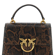 Pinko Mini Love One Top Light Brown Leather Handbag