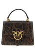 Pinko Mini Love One Top Light Brown Leather Handbag