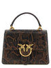 Pinko Mini Love One Top Light Brown Leather Handbag