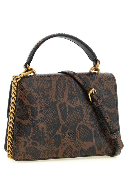Pinko Mini Love One Top Light Brown Leather Handbag