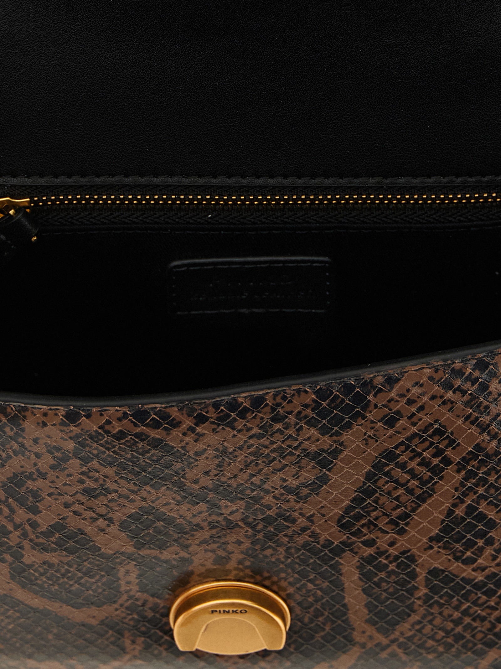 Pinko Mini Love One Top Light Brown Leather Handbag