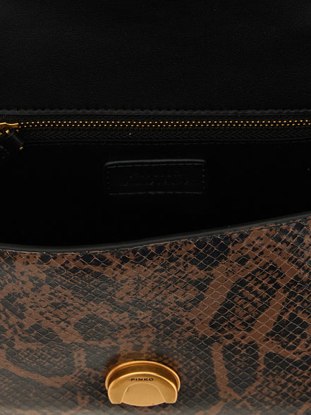 Pinko Mini Love One Top Light Brown Leather Handbag