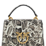 Pinko Mini Love One Top Ανοιχτό Γκρι Δερμάτινη Τσάντα Χειρός