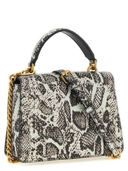 Pinko Mini Love One Top Ανοιχτό Γκρι Δερμάτινη Τσάντα Χειρός