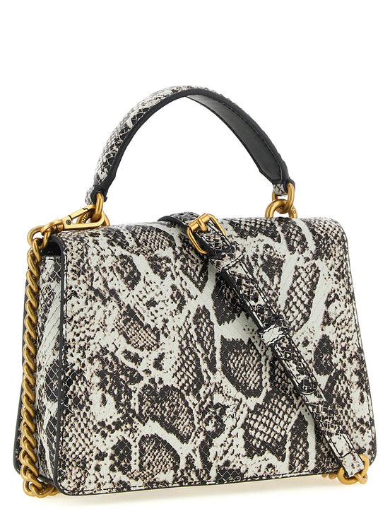 Pinko Mini Love One Top Light Gray Leather Handbag